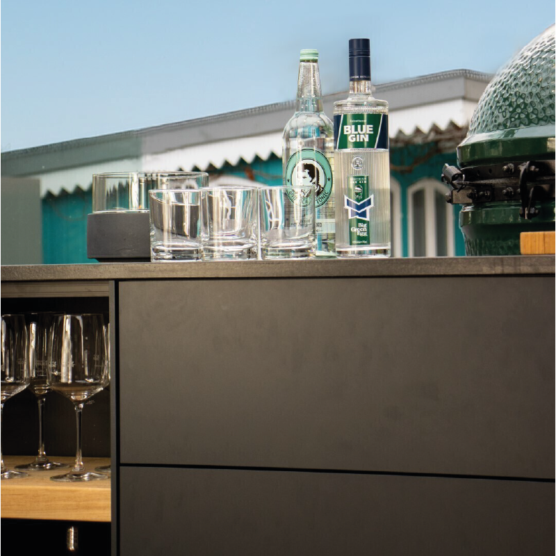 Freiluft Freiluft-Big Green Egg buitenkeuken grijs