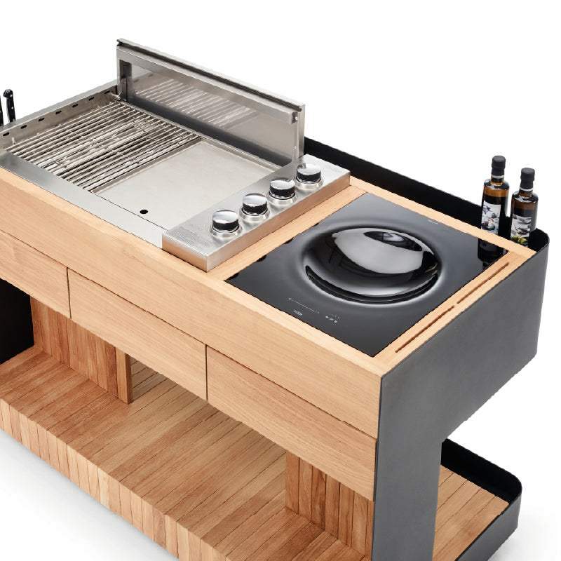 Indu+ Bilba trolley met Gasgrill & Wok