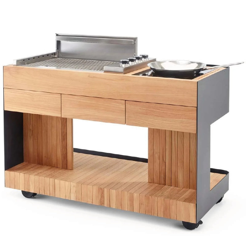 Indu+ Bilba trolley met Gasgrill & Wok